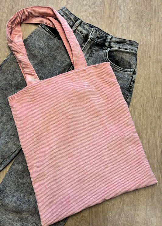 Tote bag rose en velours